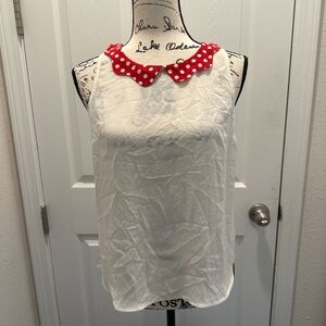 Disney by LC Lauren Conrad Polka Dot Collar blouse